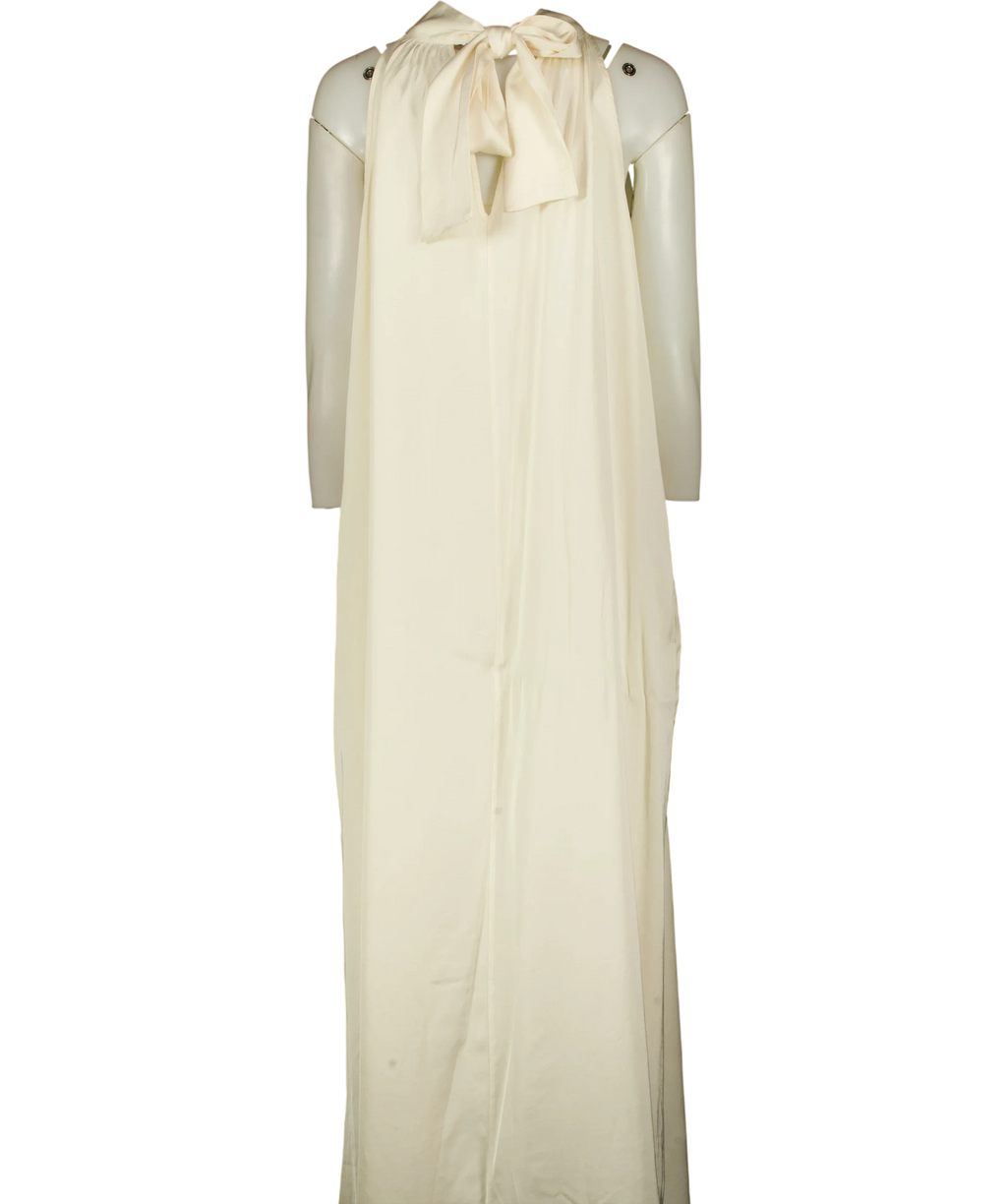 JAKI LONDON Cream Ruby Halterneck Satin Dress, size UK XL — back