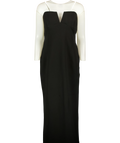 The New Arrivals Ilkyaz Ozel Black Ecliptica strapless gown & Asymmetric Cape set  UK 12 — Front