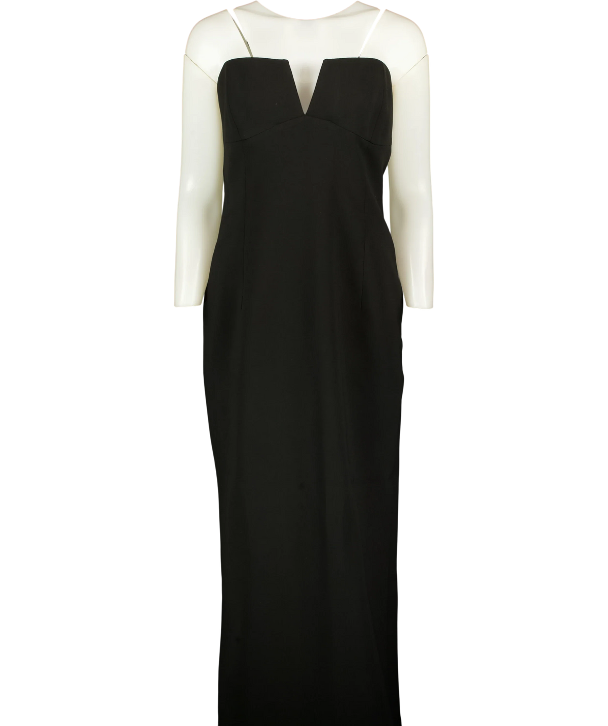 The New Arrivals Ilkyaz Ozel Black Ecliptica strapless gown & Asymmetric Cape set  UK 12 — Front