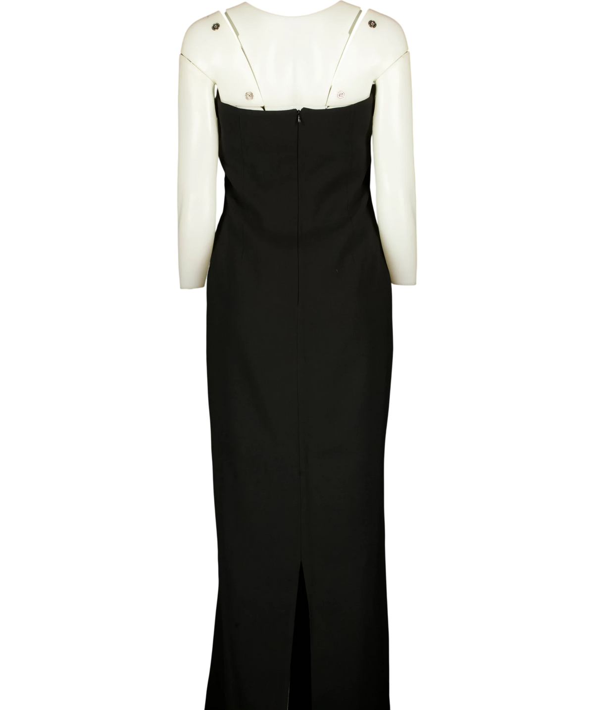 The New Arrivals Ilkyaz Ozel Black Ecliptica strapless gown & Asymmetric Cape set  UK 12 — Back