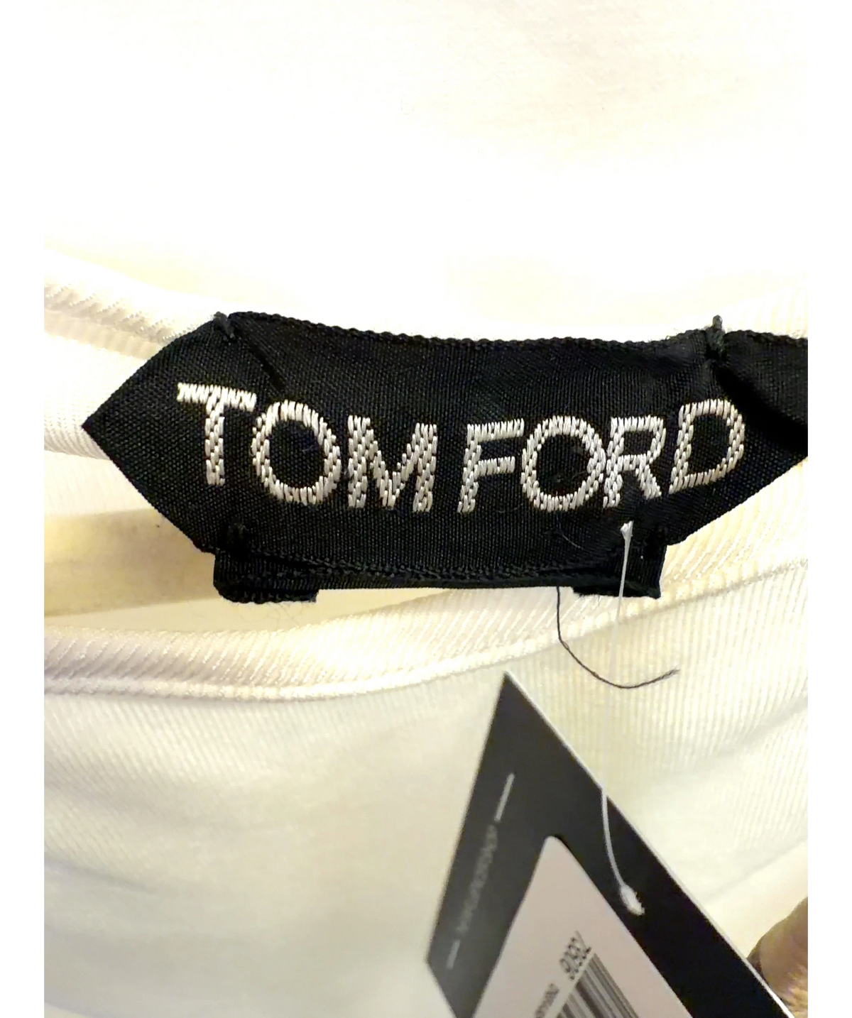 Tom Ford White cutout gathered midi dress, size UK 8 — detail