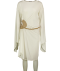 Tom Ford White cutout gathered midi dress, size UK 8 — front