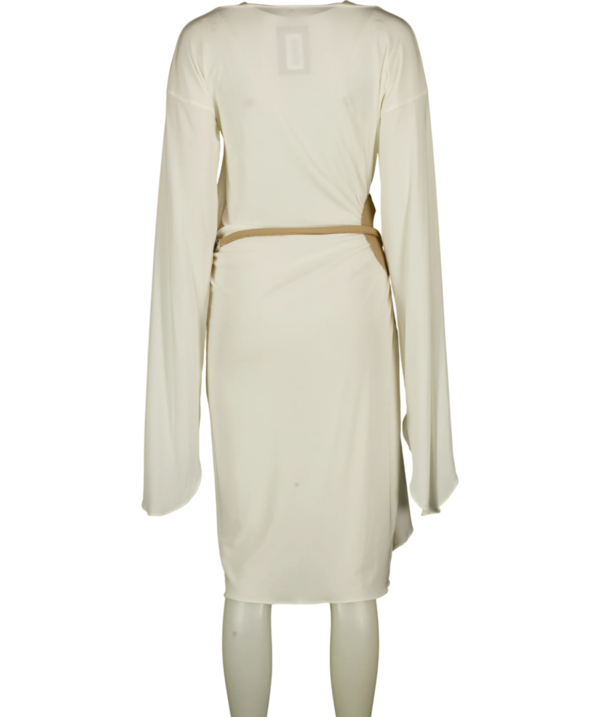 Tom Ford White cutout gathered midi dress, size UK 8 — back