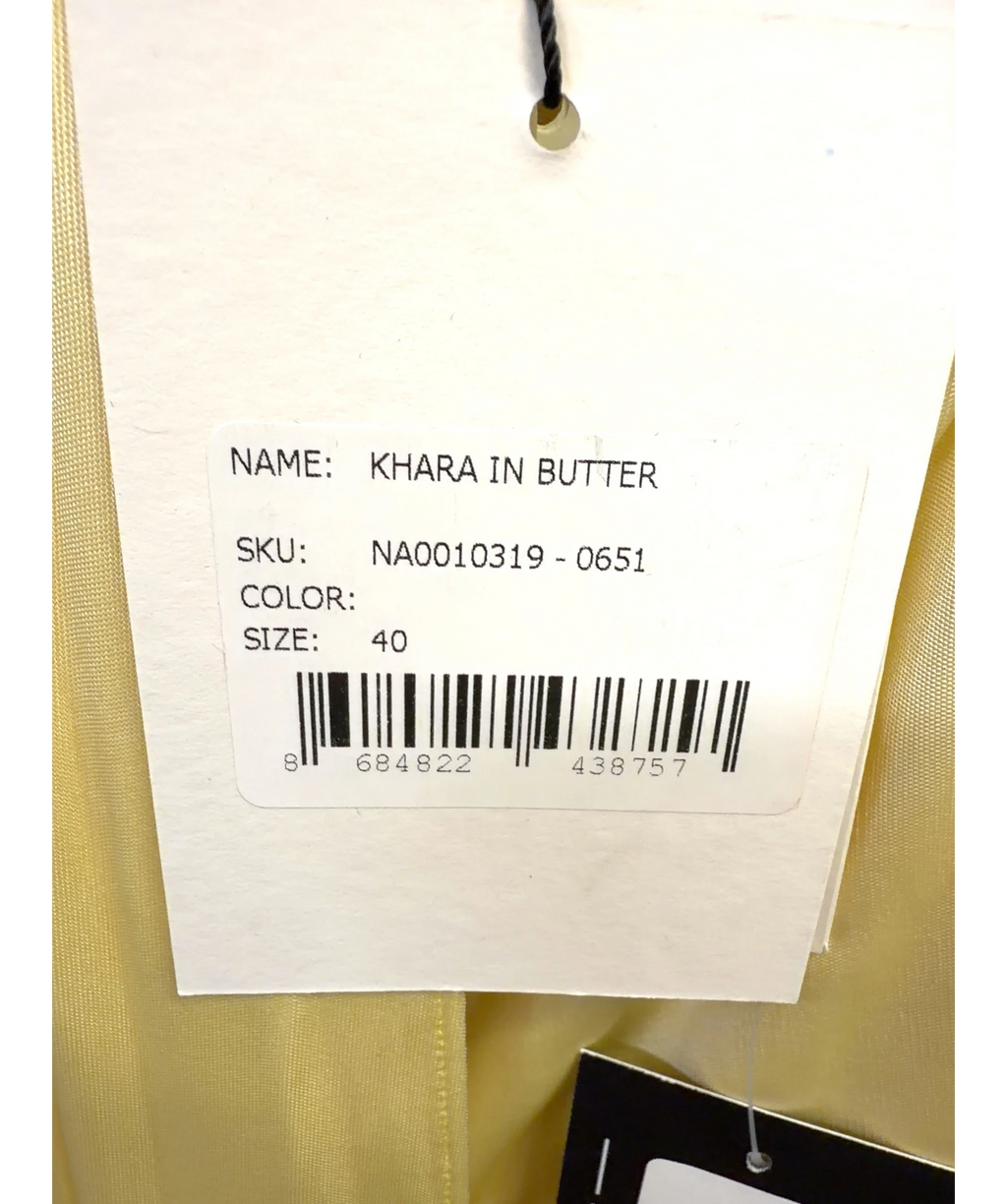 The New Arrivals Ilkyaz Ozel Yellow Khara mini dress, size UK 12 — label