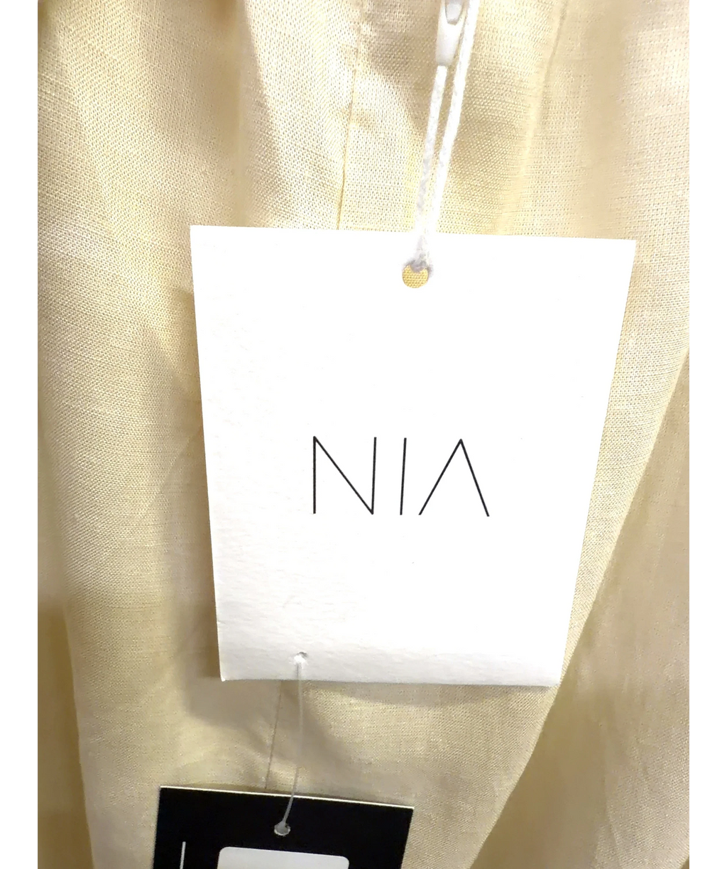 NIA Cream Halter Maxi Dress, size UK L — detail