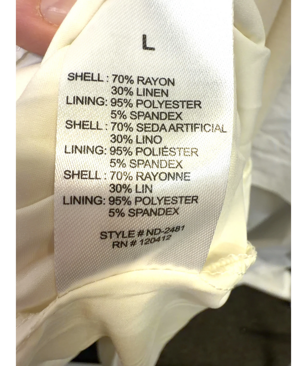 NIA Cream Halter Maxi Dress, size UK L — label
