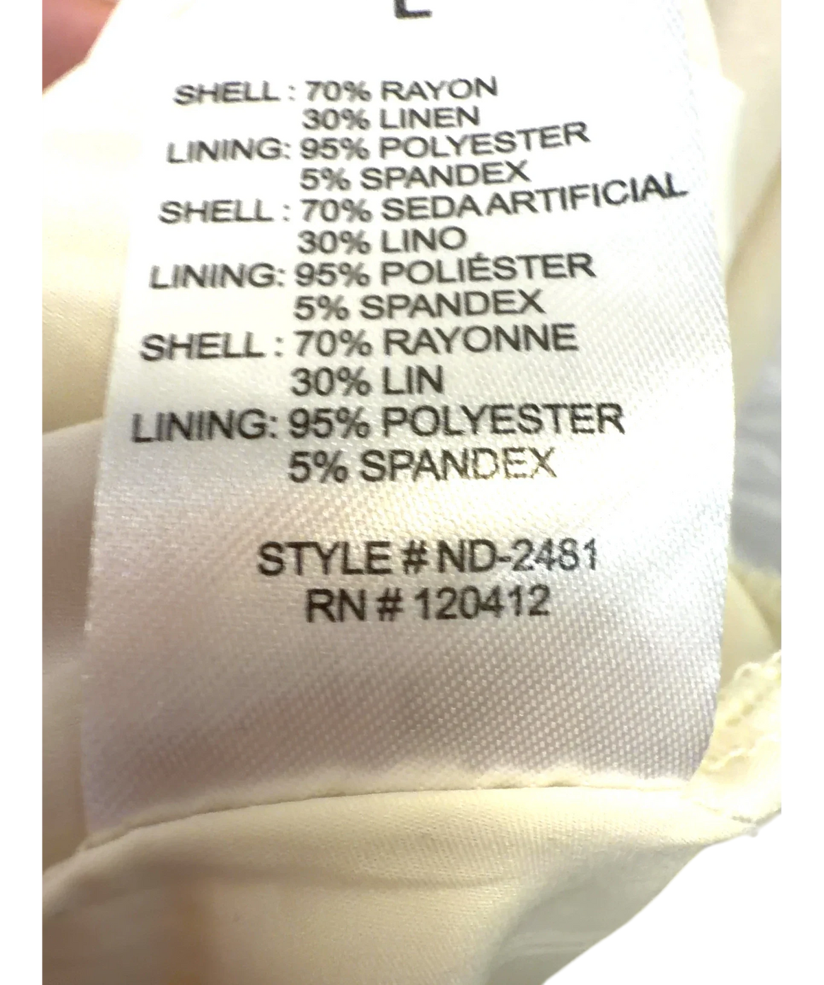 NIA Cream Halter Maxi Dress, size UK L — fabric detail
