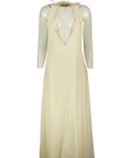 NIA Cream Halter Maxi Dress, size UK L — front