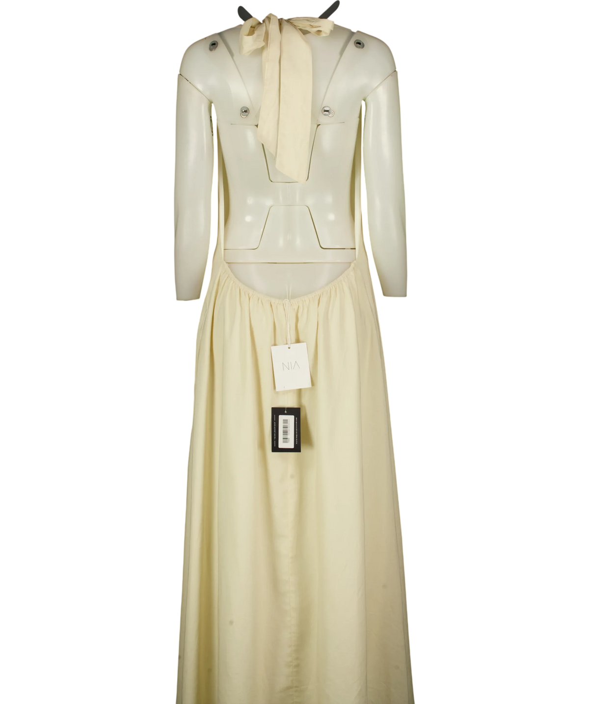 NIA Cream Halter Maxi Dress, size UK L — back