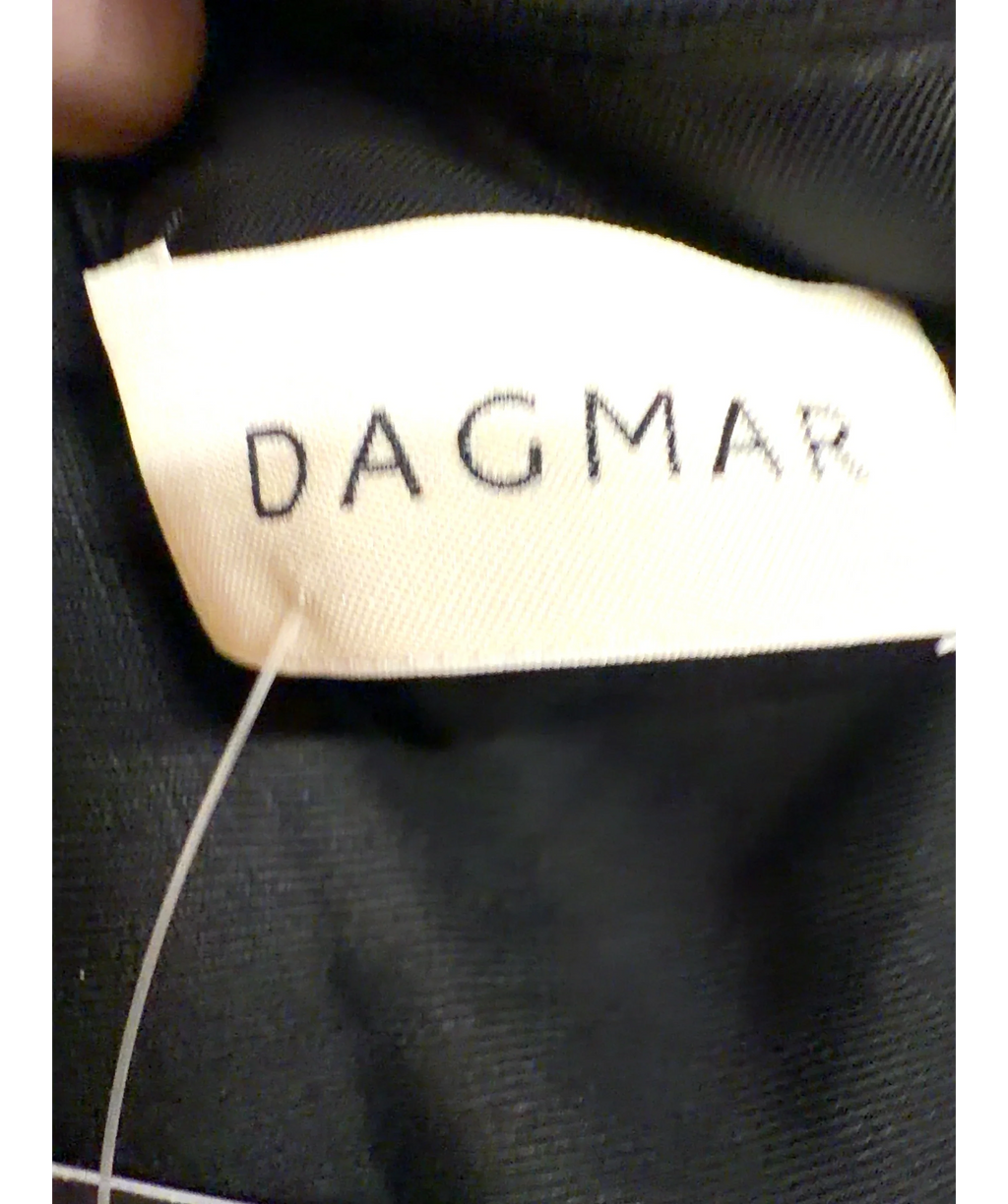 Dagmar Black Draped Midi Skirt, size UK 8 — detail