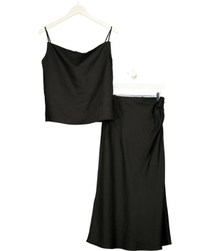 Dagmar Black Draped Cami  top & Midi Skirt  Co-ord  SetUK 8