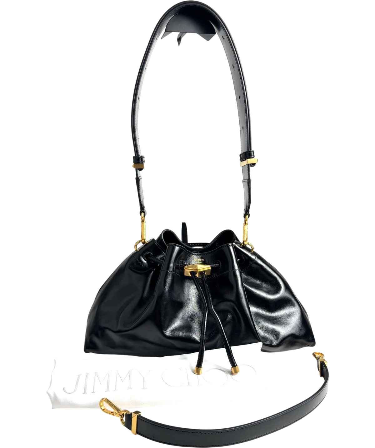 Jimmy Choo Black Cinch Small — front