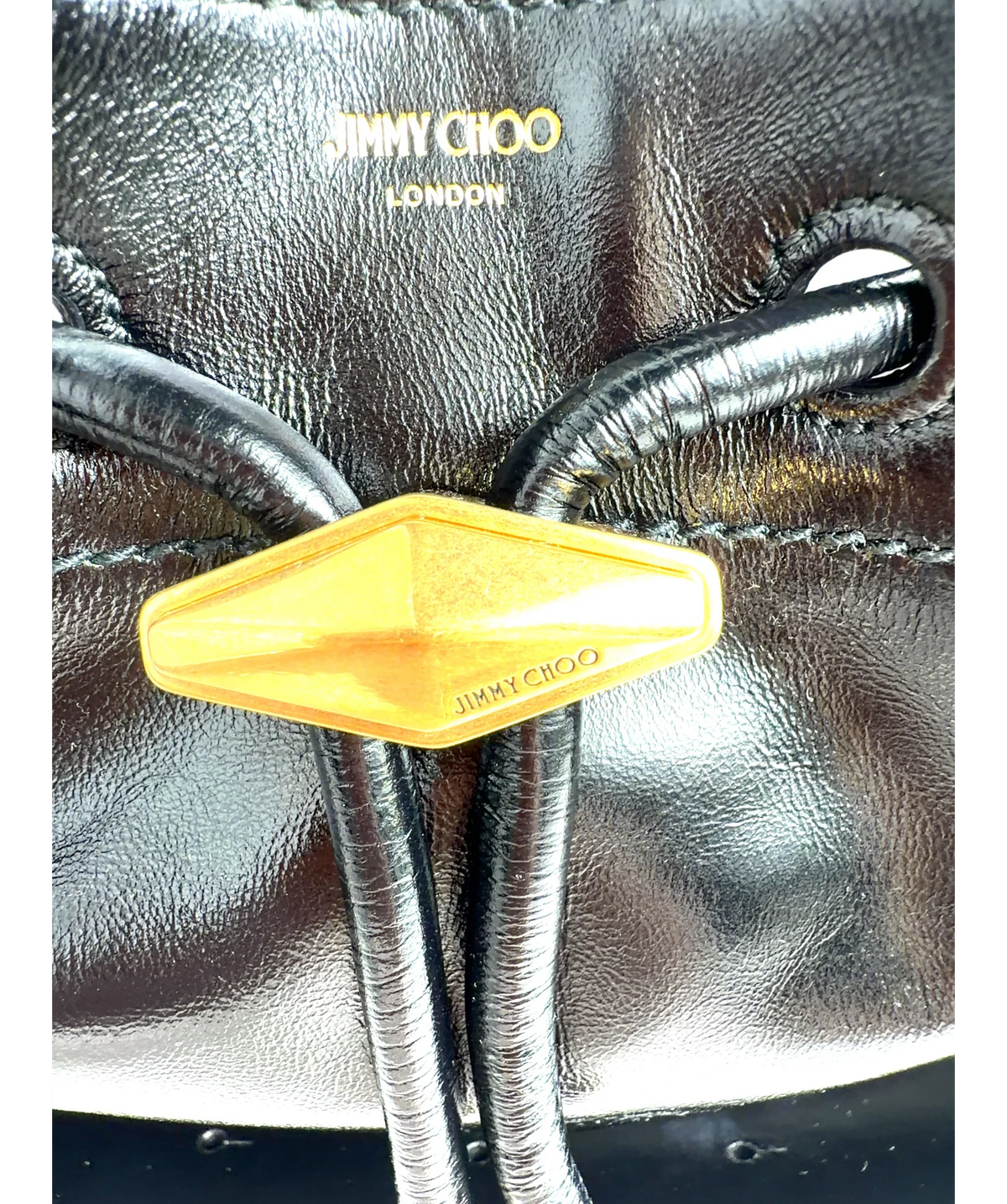 Jimmy Choo Black Cinch Small — label