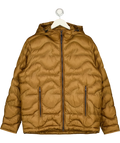 Paul & Shark Brown Wave-Pattern Quilted Primaloft Puffer Jacket, size UK S — front