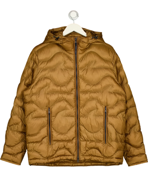Paul & Shark Wave-Pattern Quilted Primaloft Puffer Jacket Brown  UK S