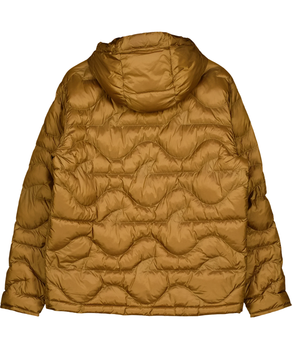 Paul & Shark Brown Wave-Pattern Quilted Primaloft Puffer Jacket, size UK S — back