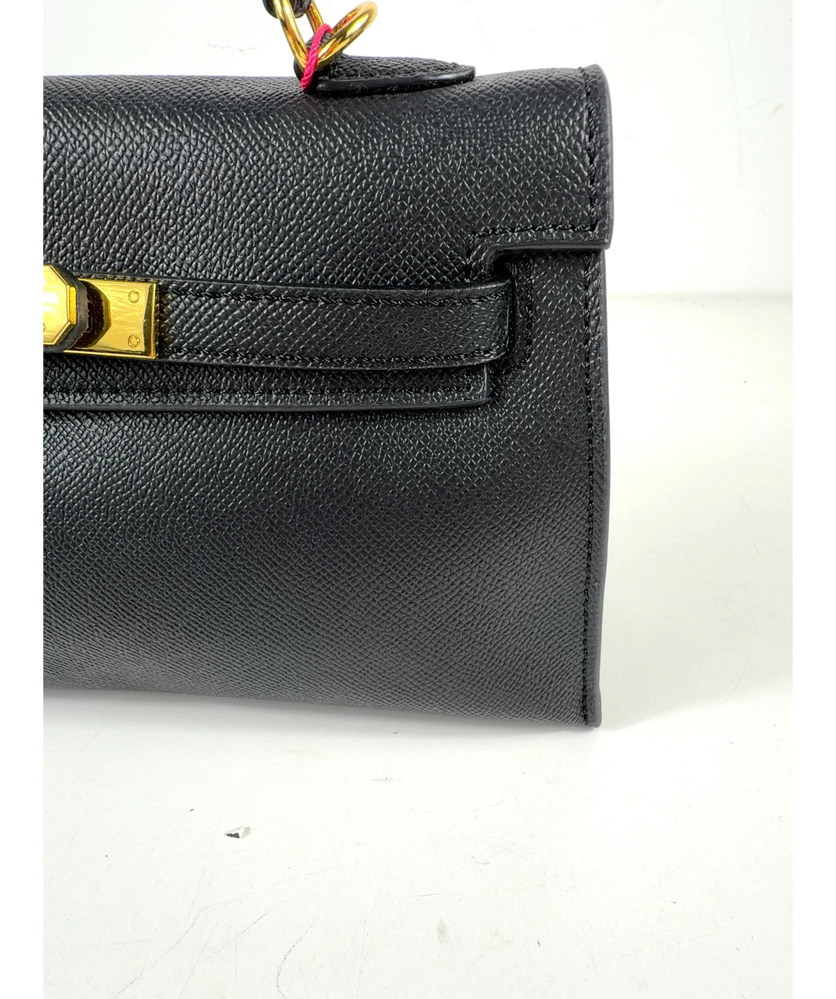 OLIVIA'S SALES Black 'Lluvia' Top Handle Satchel Mini Tote Bag with Turn-Lock Closure — fabric detail