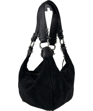 Free People Sochi Mini Suede Tote Shoulder Bag Black