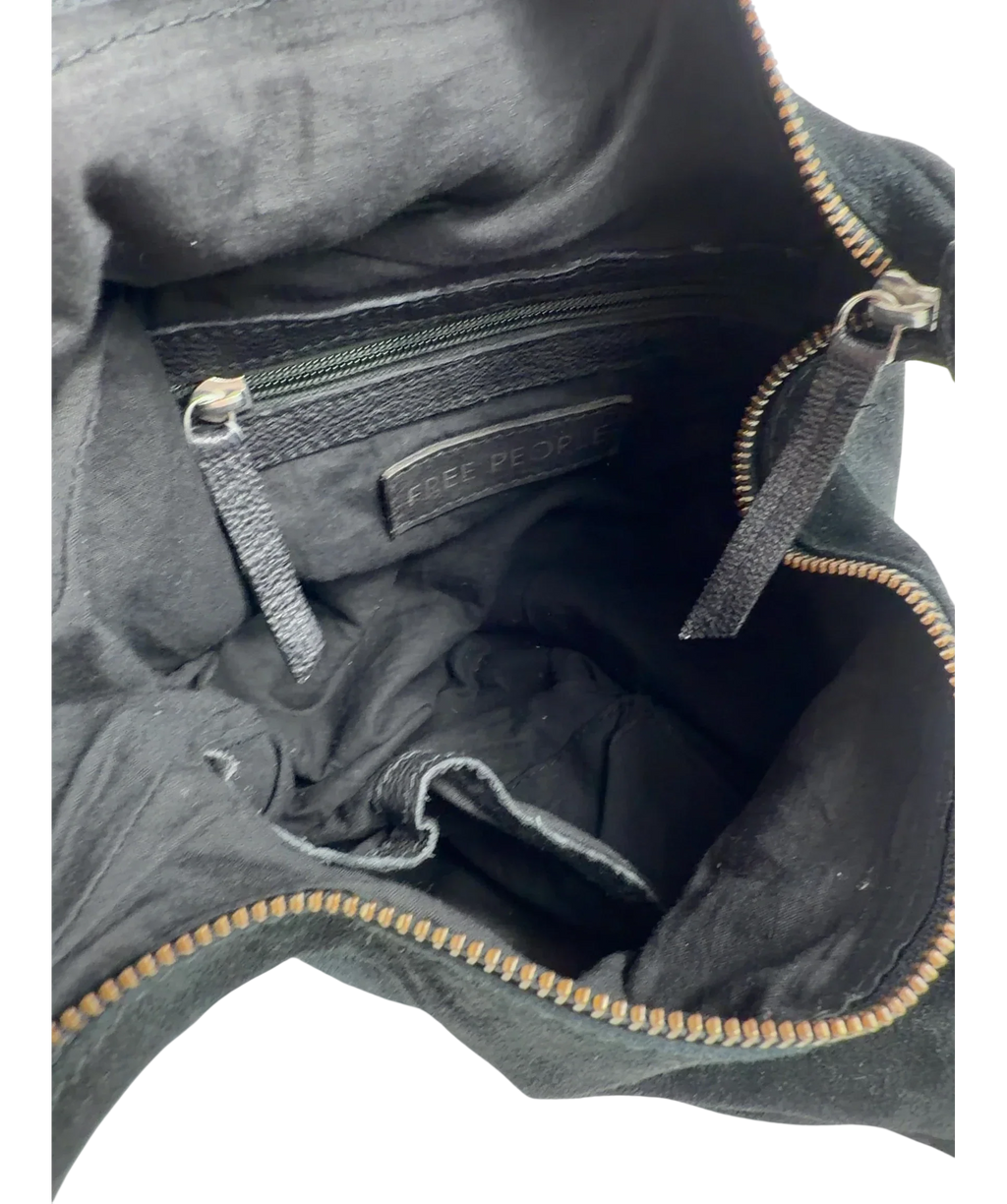 Free People Black Sochi Mini Suede Tote / Shoulder Bag — detail