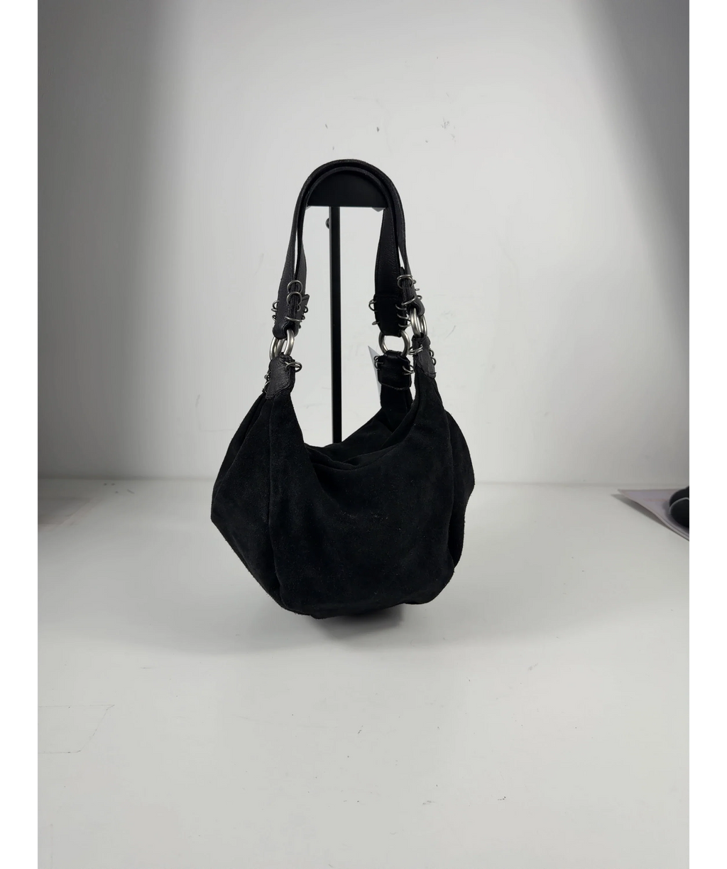 Free People Black Sochi Mini Suede Tote / Shoulder Bag — care label