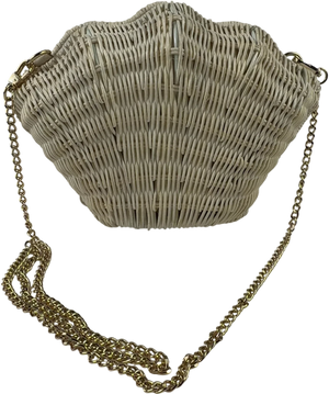 Mint Velvet Beige Shell Wicker Crossbody Bag