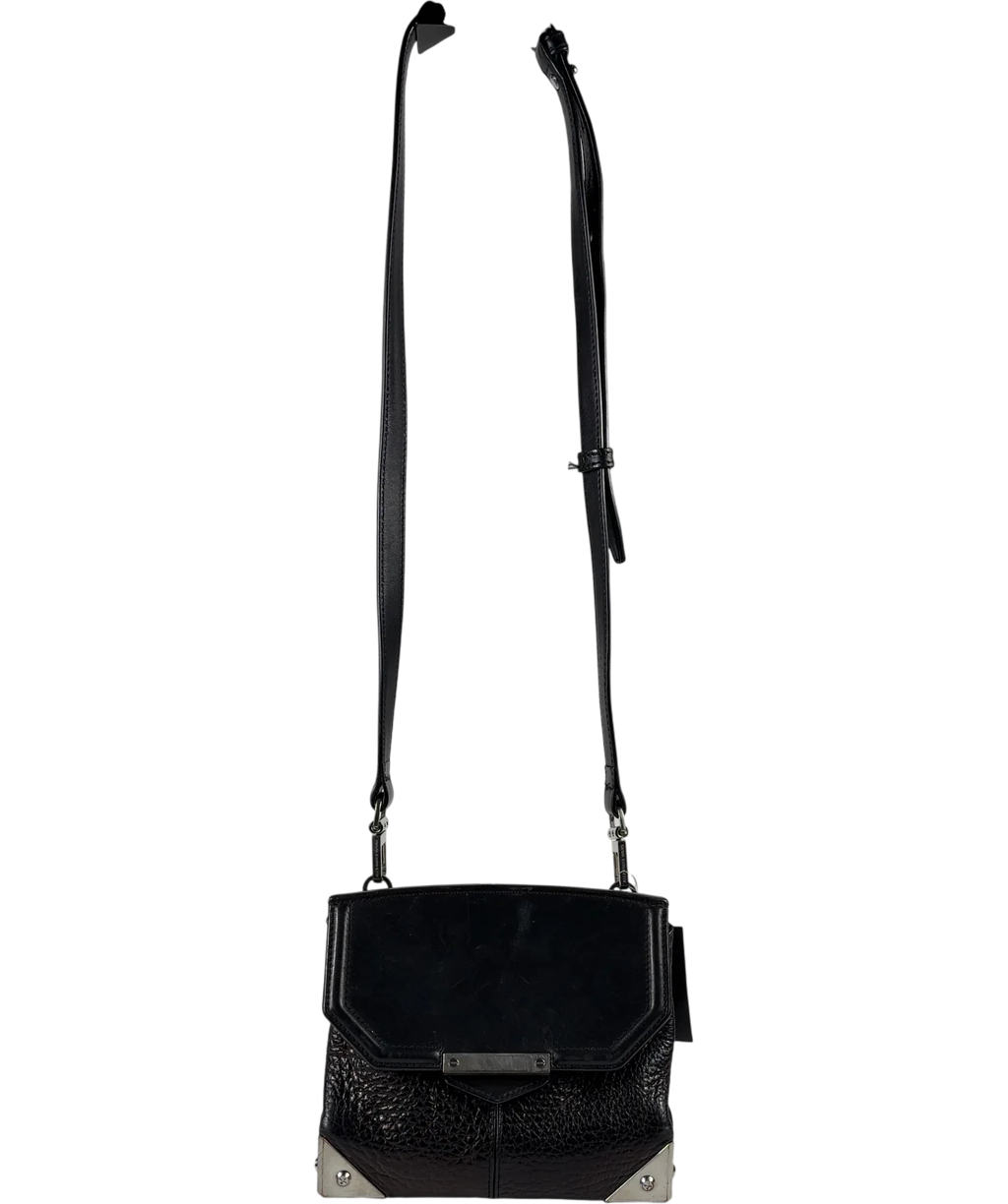 Alexander Wang Black Textured Leather Crossbody / Shoulder Bag with Metal Corner Plates — additional view
