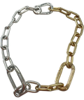 Pandora silver and gold ME Two-Tone Link Chain Bracelet, size No Size — front