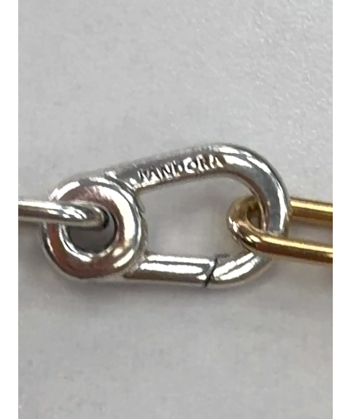 Pandora silver and gold ME Two-Tone Link Chain Bracelet, size No Size — detail