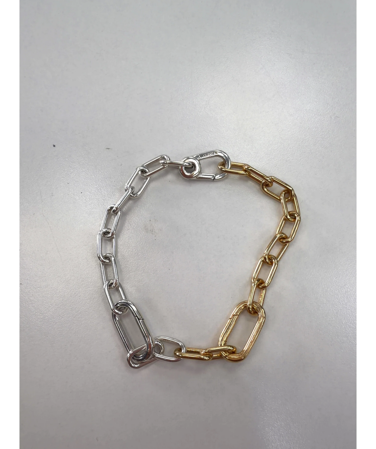 Pandora silver and gold ME Two-Tone Link Chain Bracelet, size No Size — label