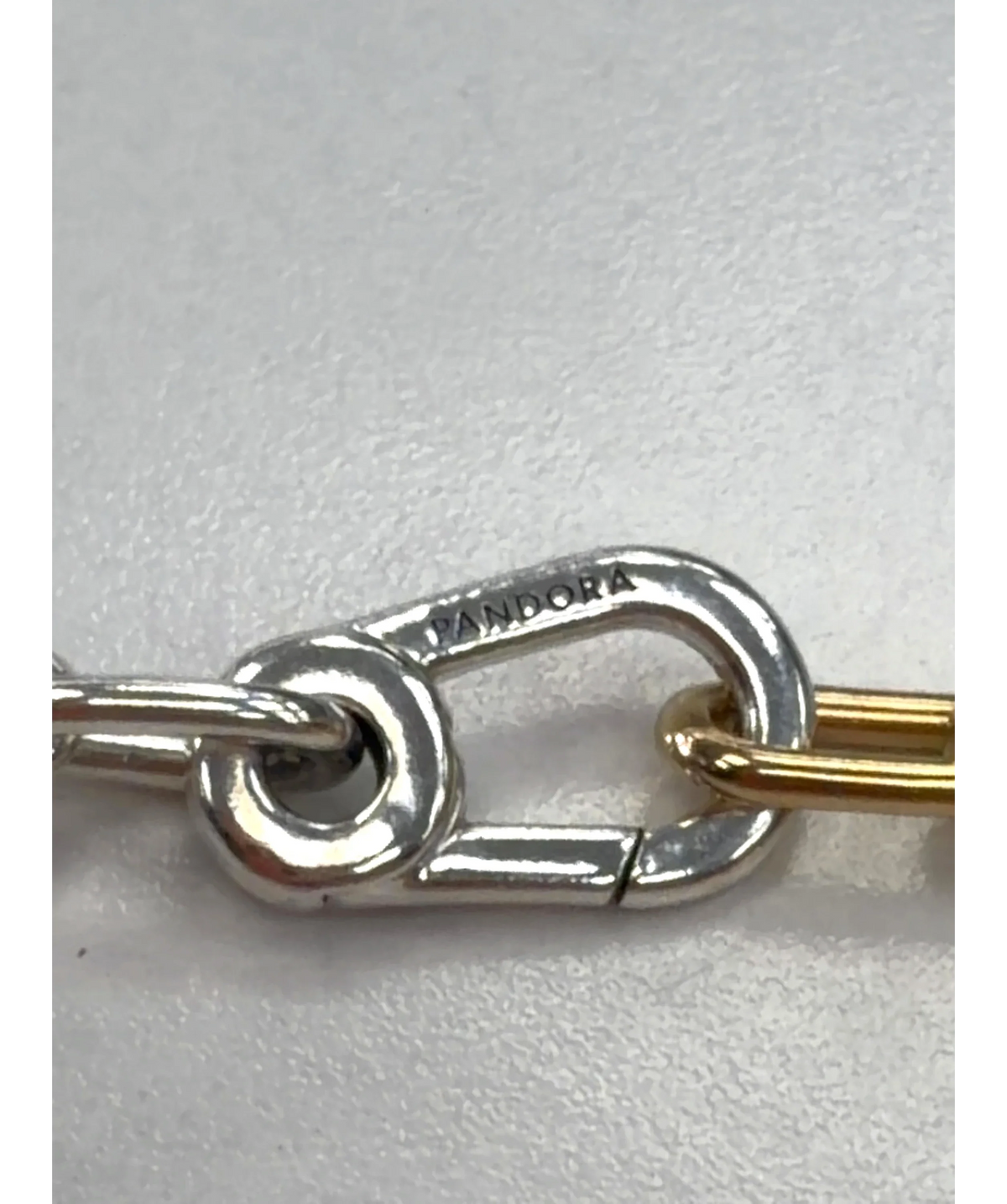 Pandora silver and gold ME Two-Tone Link Chain Bracelet, size No Size — care label