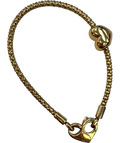 Pandora gold Heart Clasp Studded Chain Bracelet — front