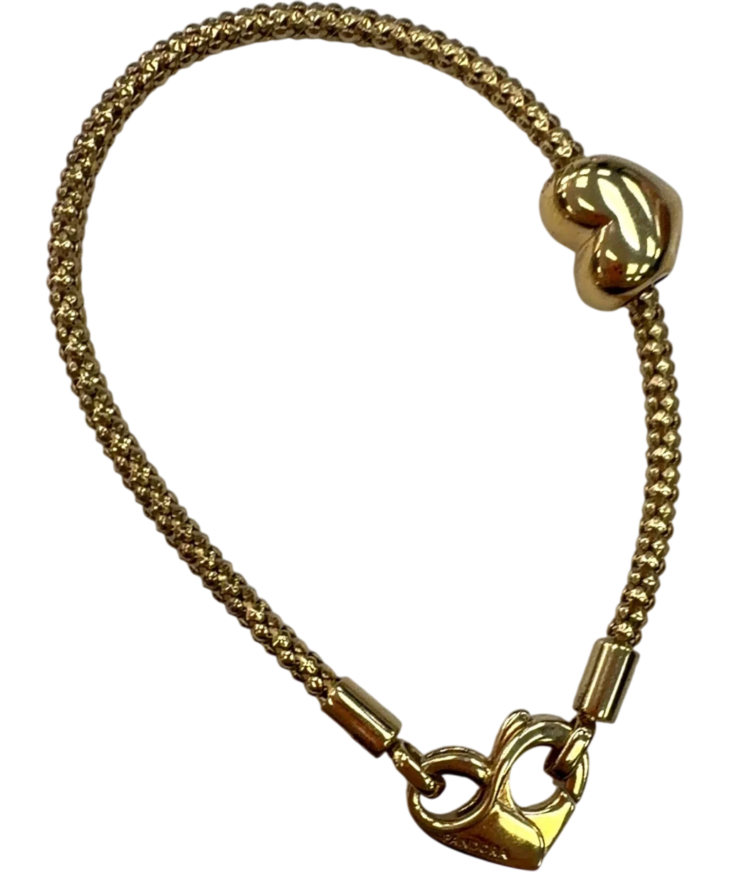Pandora gold Heart Clasp Studded Chain Bracelet — back