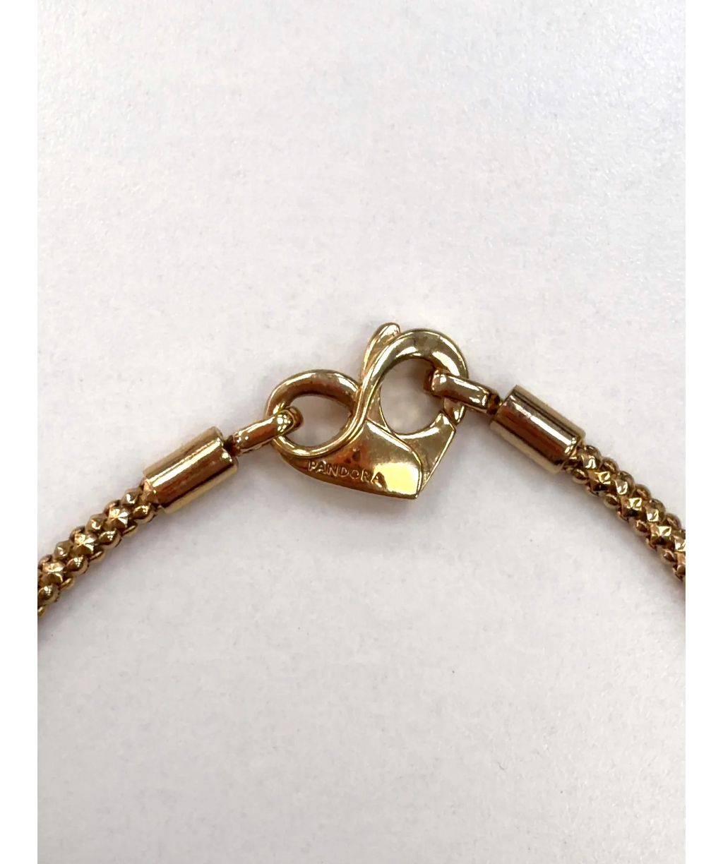Pandora gold Heart Clasp Studded Chain Bracelet — detail