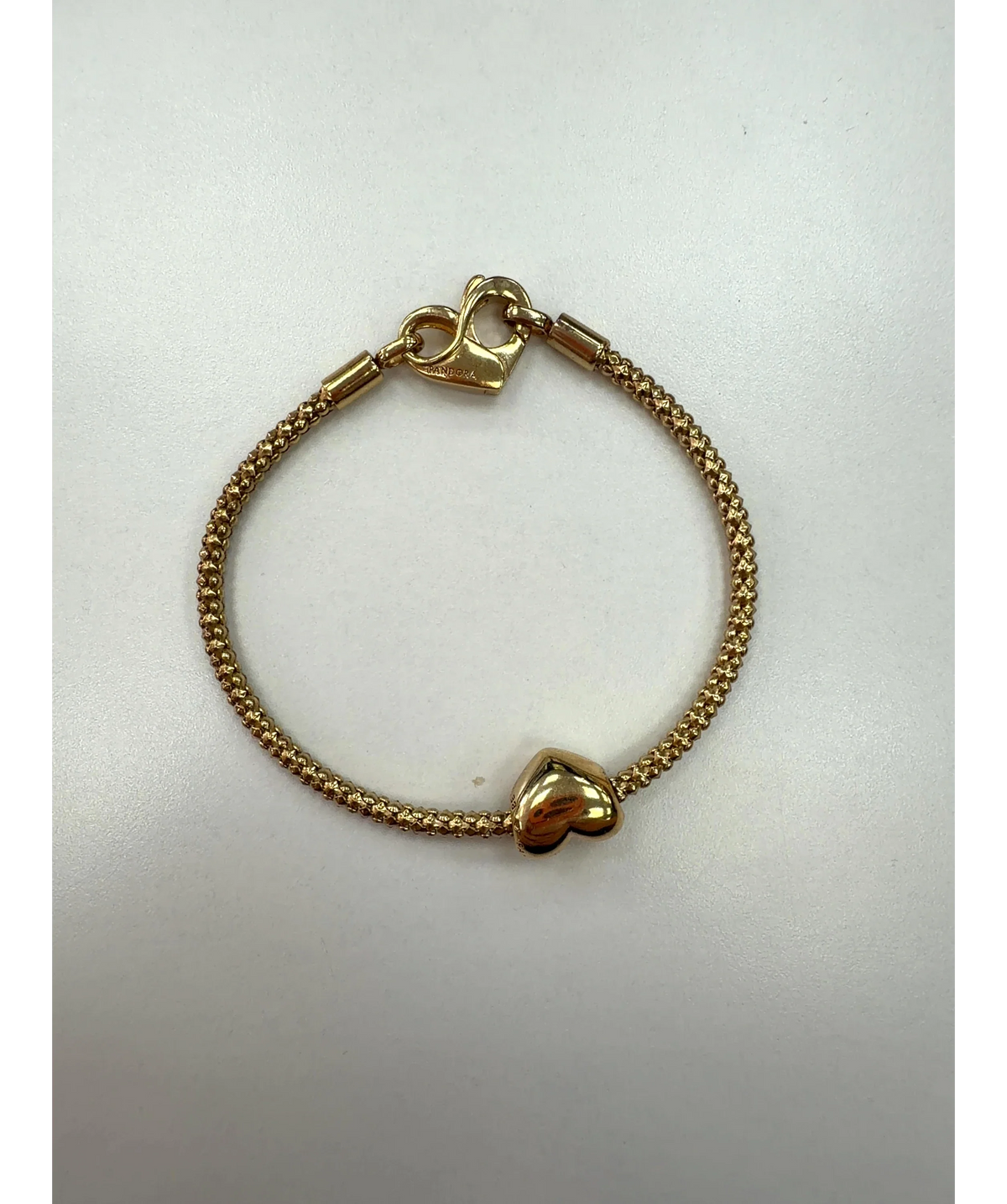 Pandora gold Heart Clasp Studded Chain Bracelet — label
