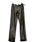 Aya Muse Black faux leather side-tie trousers, size UK XS — front
