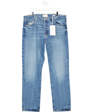 FRAME Blue Le Slouch Mid-rise Straight Jeans UK 32