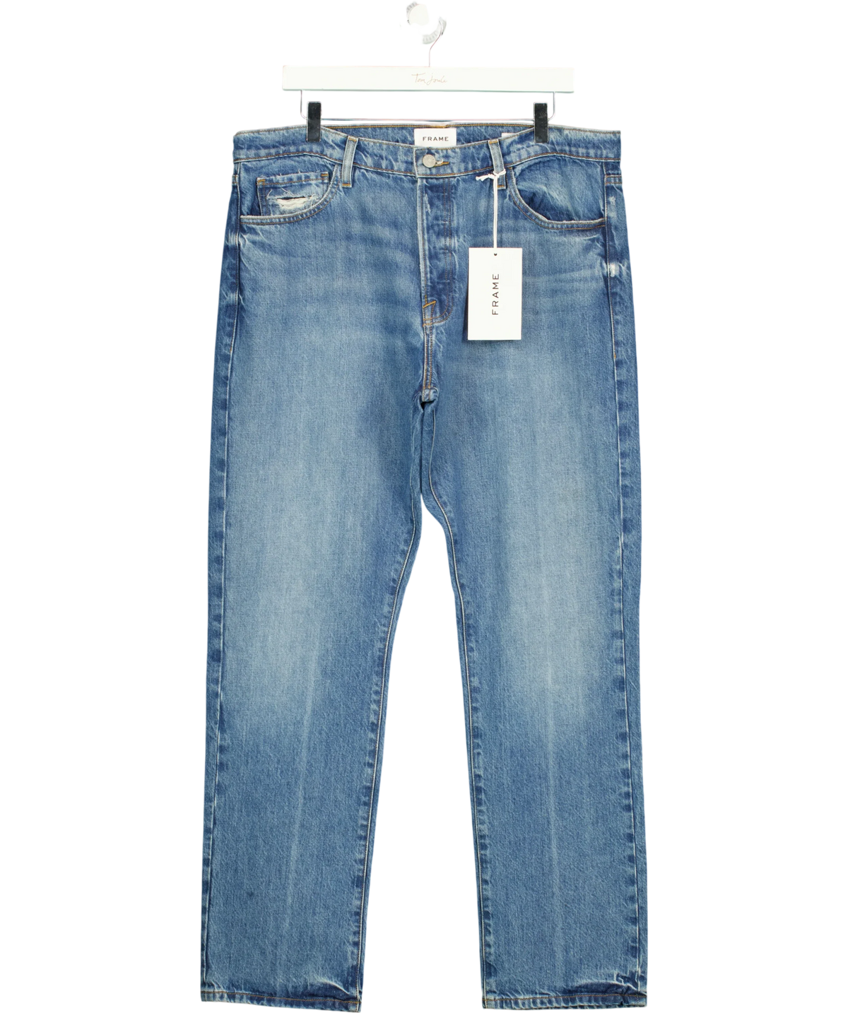 FRAME Blue Le Slouch Mid-rise Straight Jeans W32 — Front