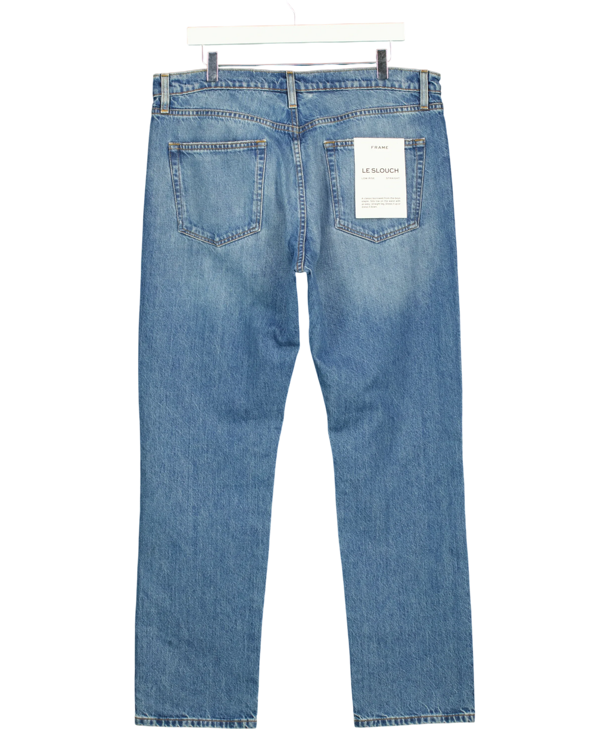 FRAME Blue Le Slouch Mid-rise Straight Jeans W32 — Back