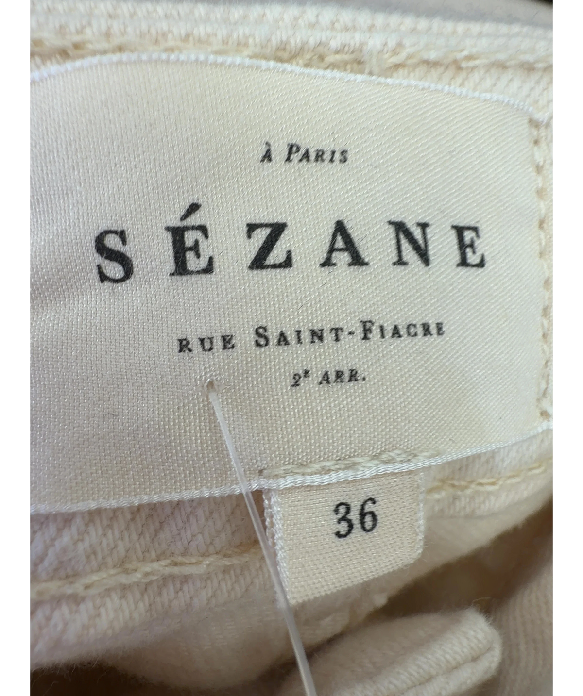 Sézane Cream Colour, size UK 8 — care label