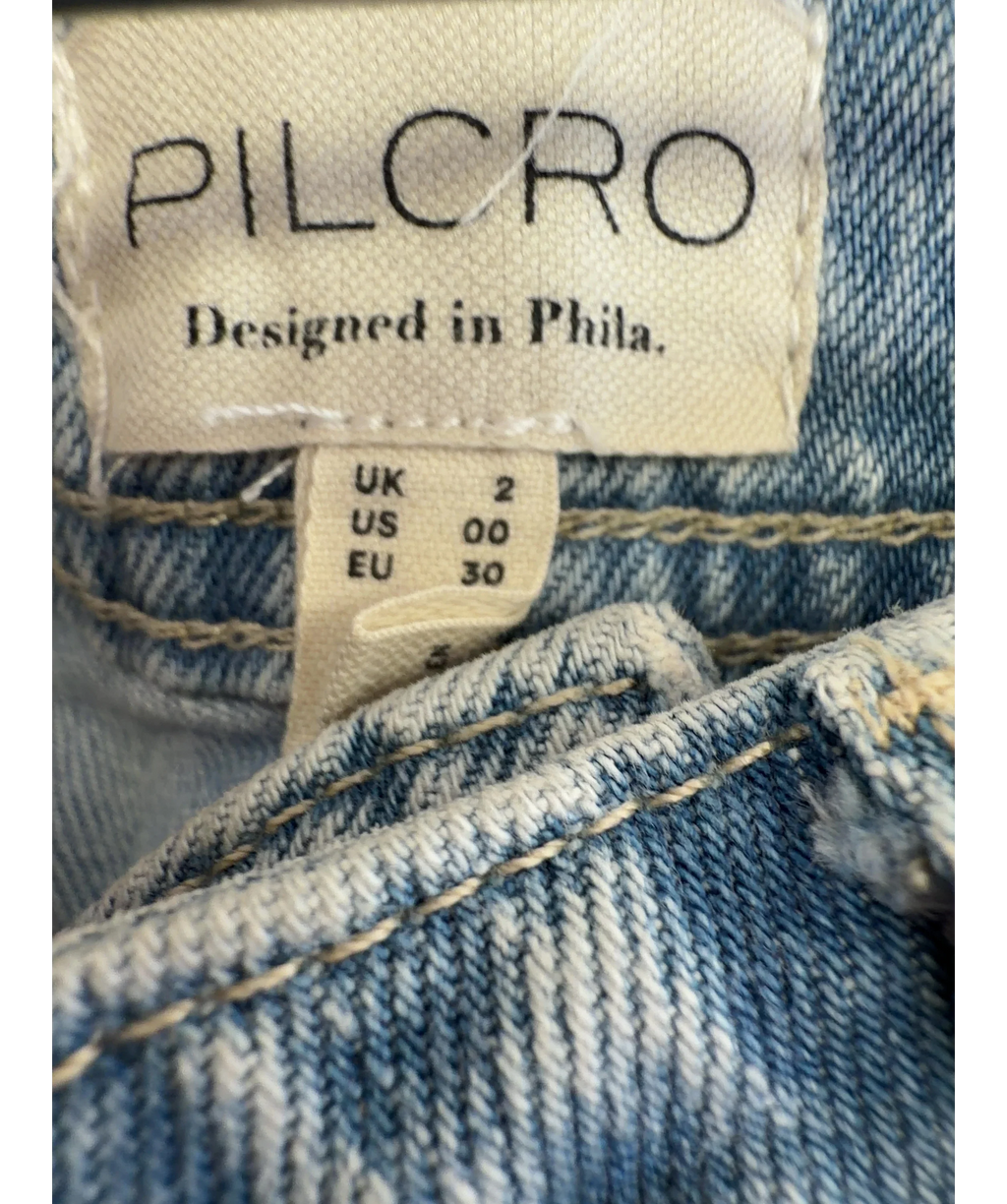 PILCRO light blue Cargo Denim Midi Skirt, size UK XXXS — detail