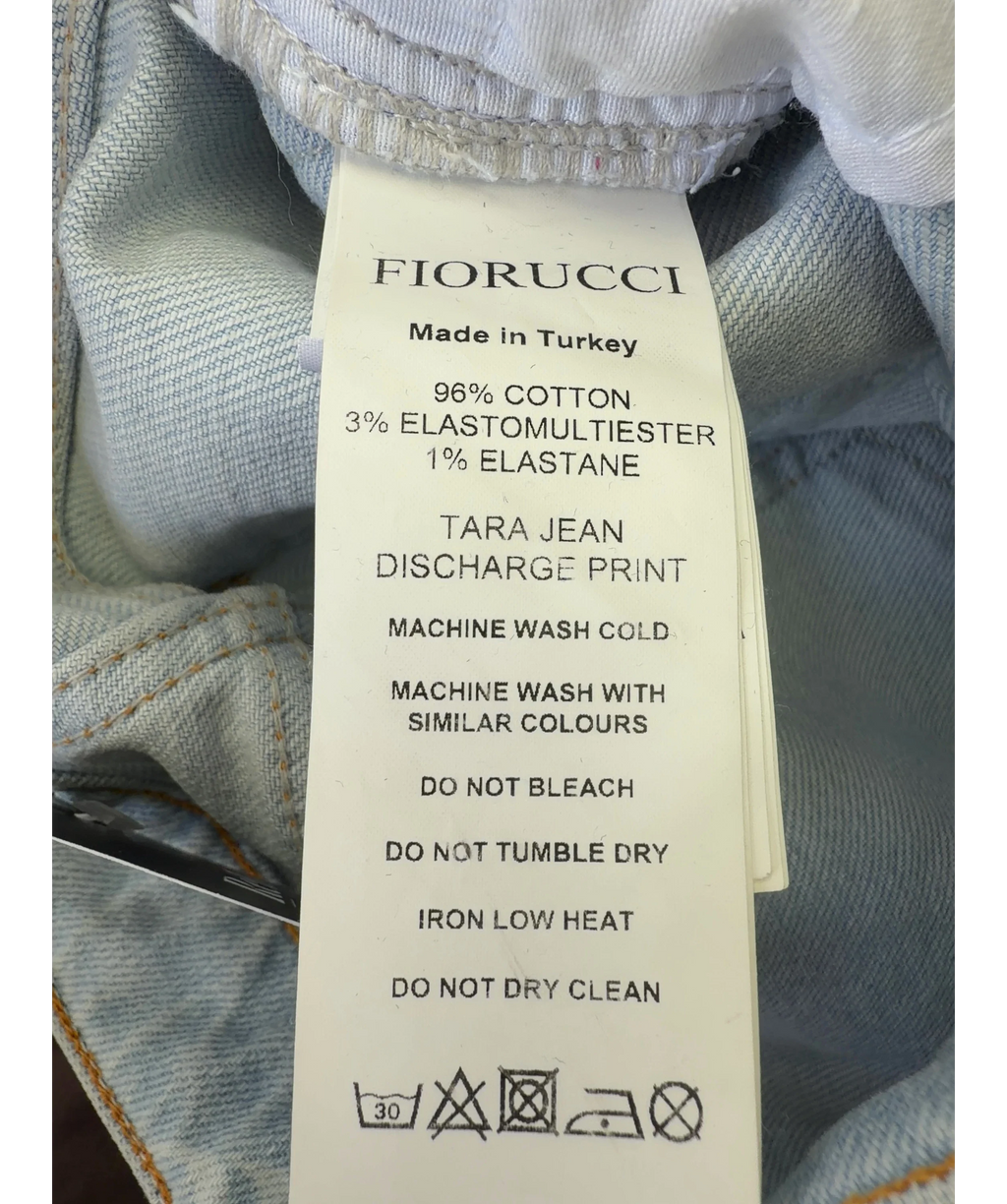 FIORUCCI light blue Scattered Logo High Rise Tara Jeans, size W24 — label