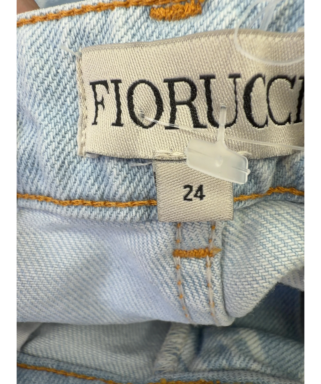 FIORUCCI light blue Scattered Logo High Rise Tara Jeans, size W24 — care label