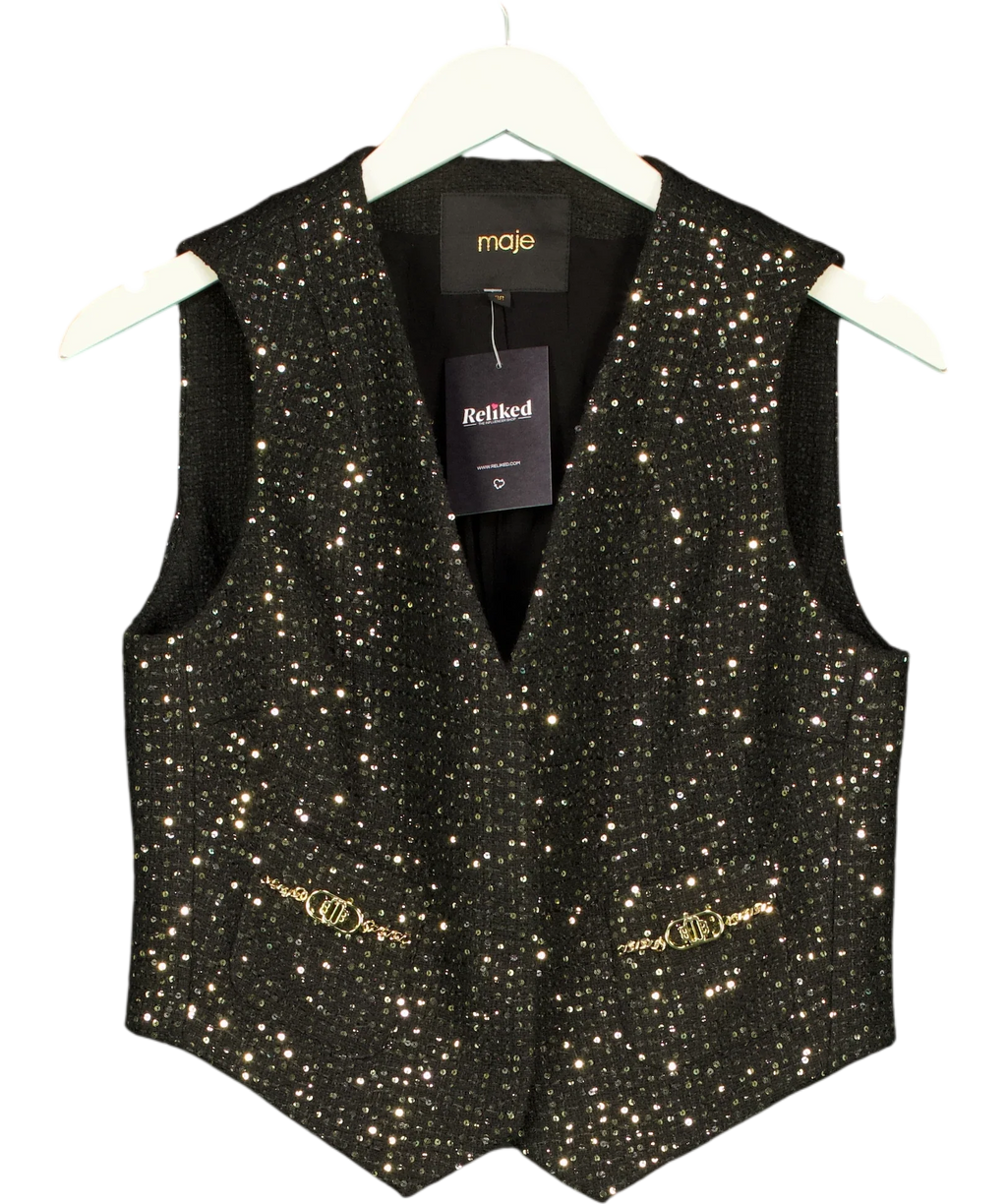 Maje Black Colour, size UK 10 — front
