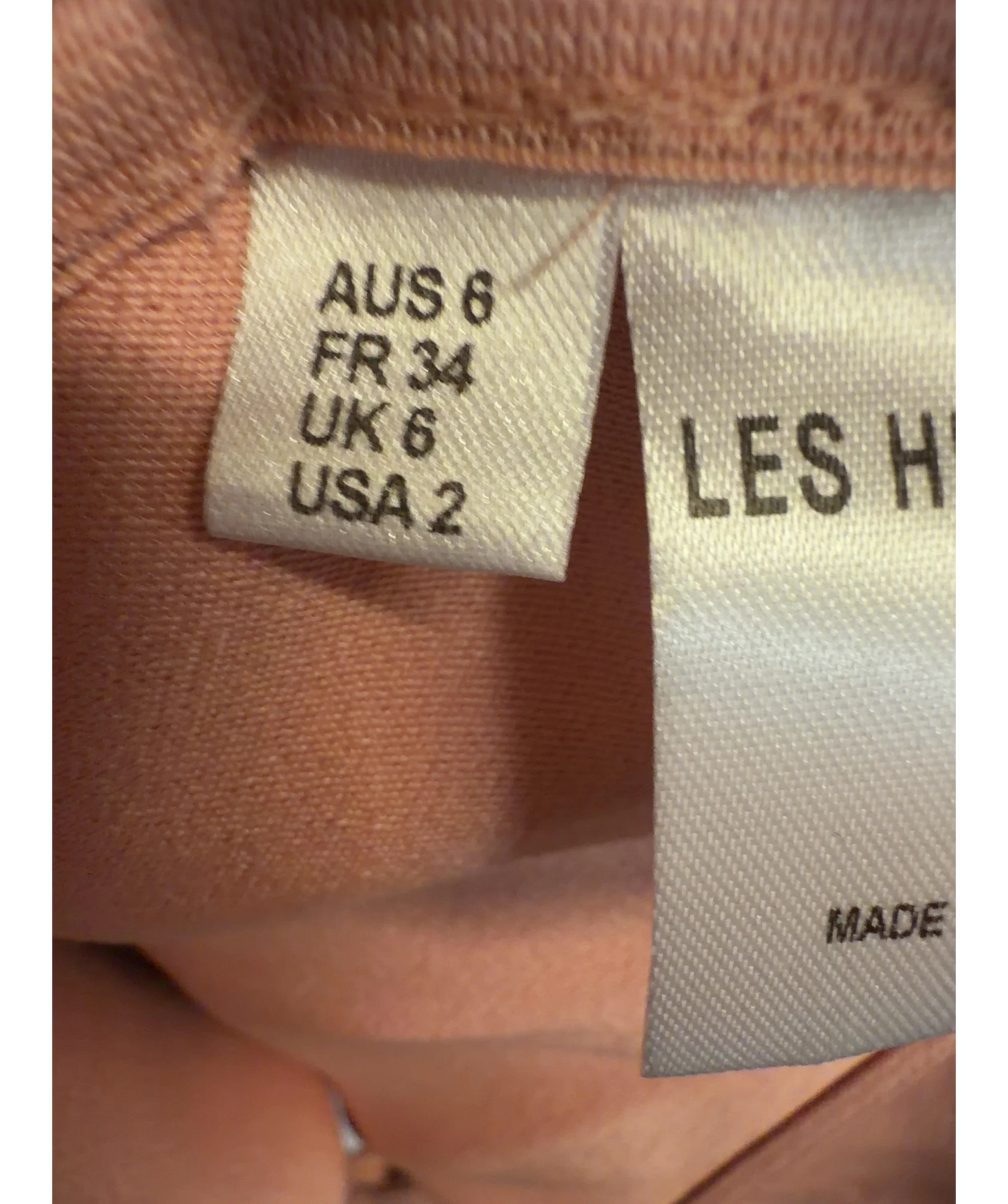 Les Héroïnes Pink Cutout Lace-up Gathered Draped Crepe Blouse, size UK 6 — care label