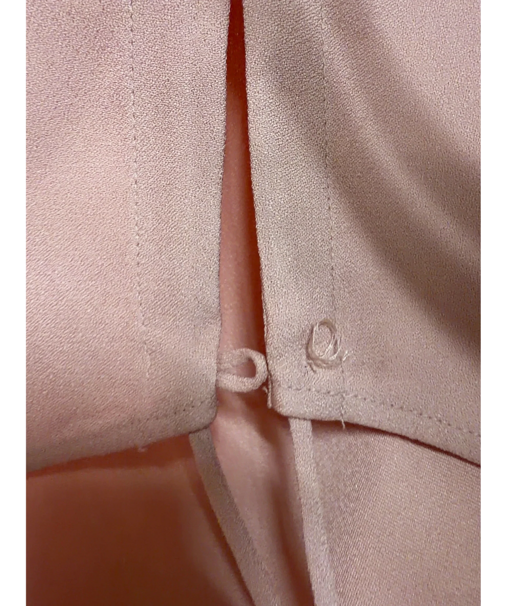 Les Héroïnes Pink Cutout Lace-up Gathered Draped Crepe Blouse, size UK 6 — additional view