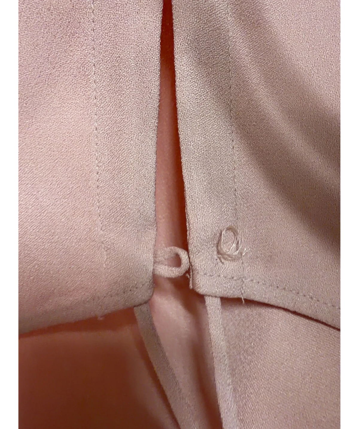Les Héroïnes Pink Cutout Lace-up Gathered Draped Crepe Blouse, size UK 6 — additional view