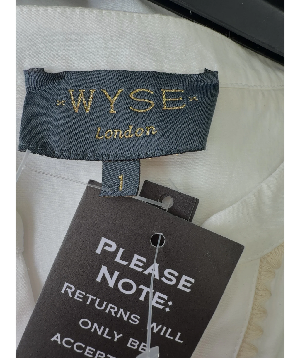 WYSE LONDON White Fiona Blouse, size UK S — detail
