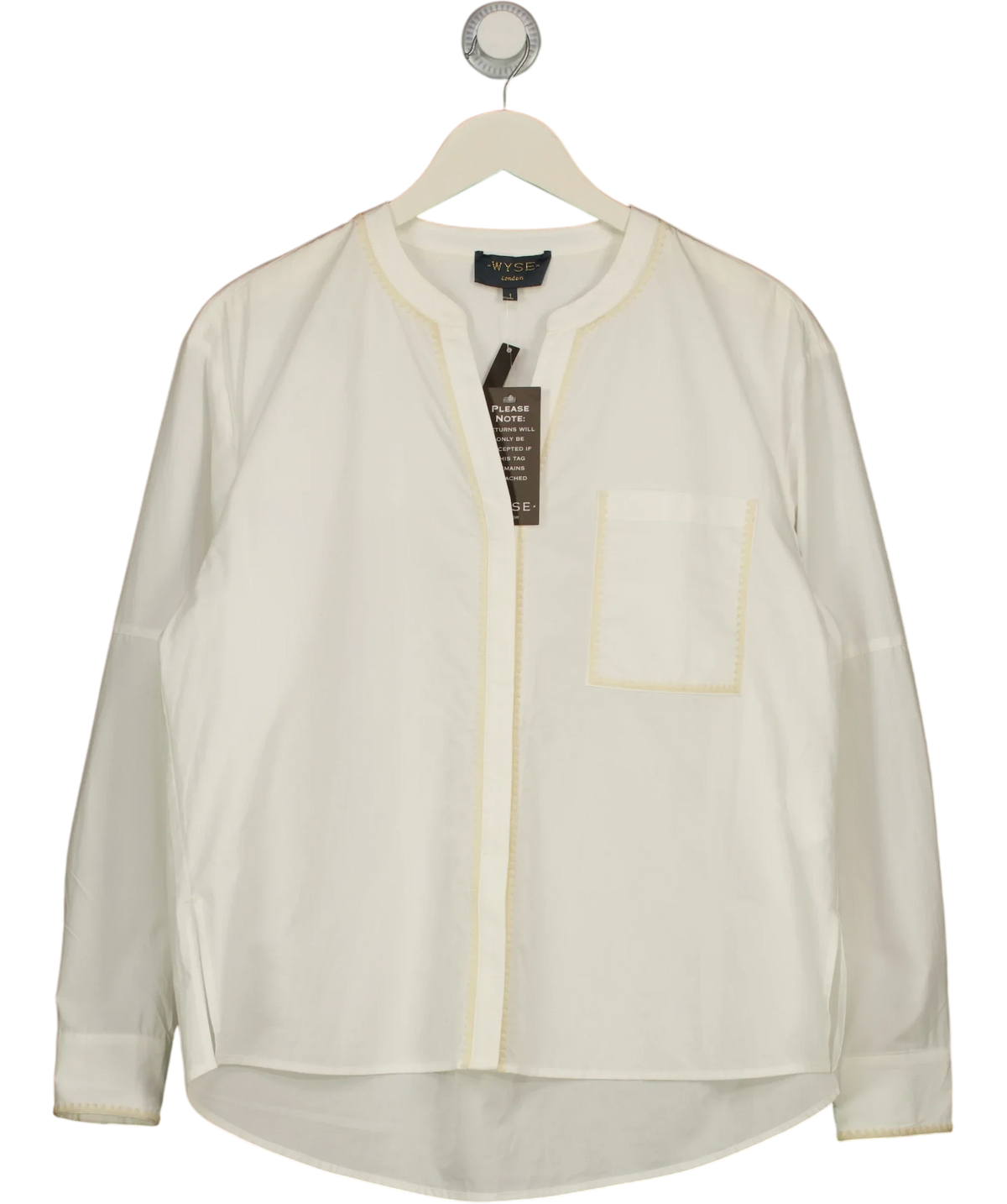 WYSE LONDON White Fiona Blouse, size UK S — front