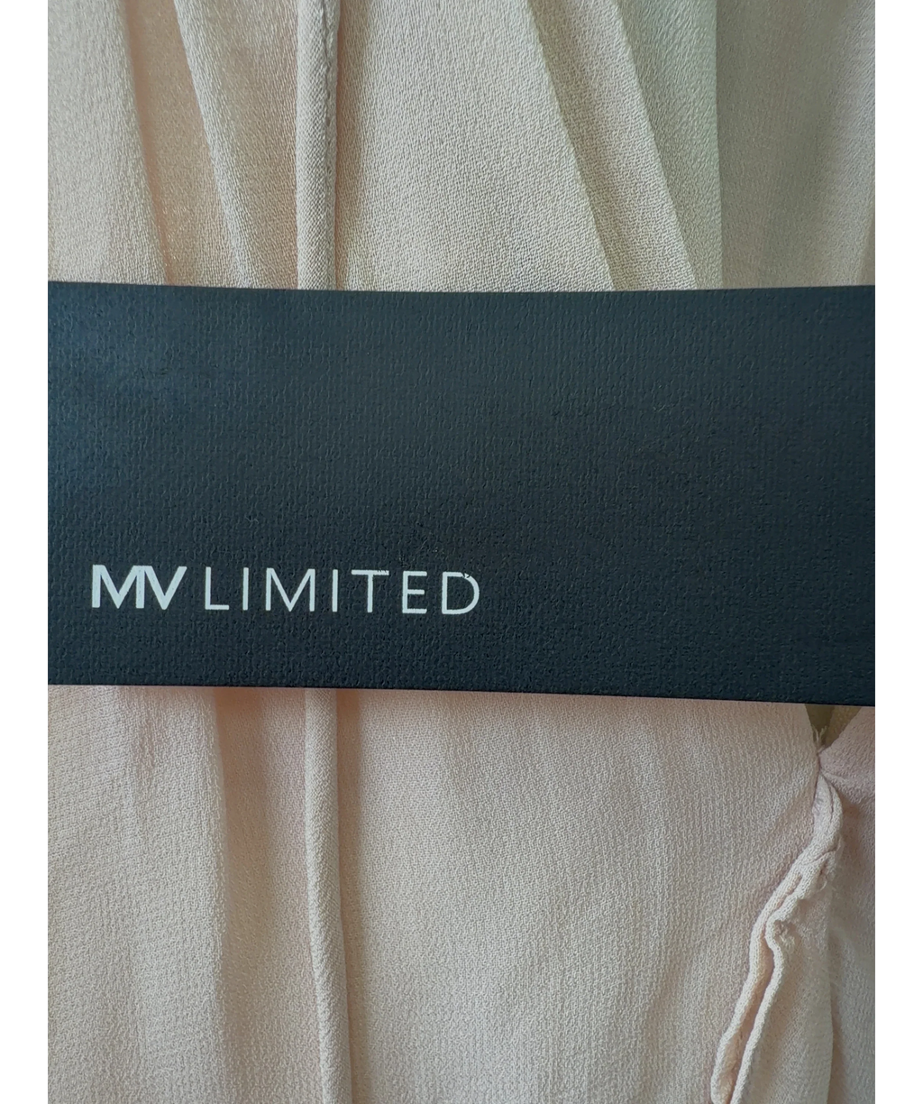 Mint Velvet Nude Neutral Cape Ruffle Blouse, size UK S — detail