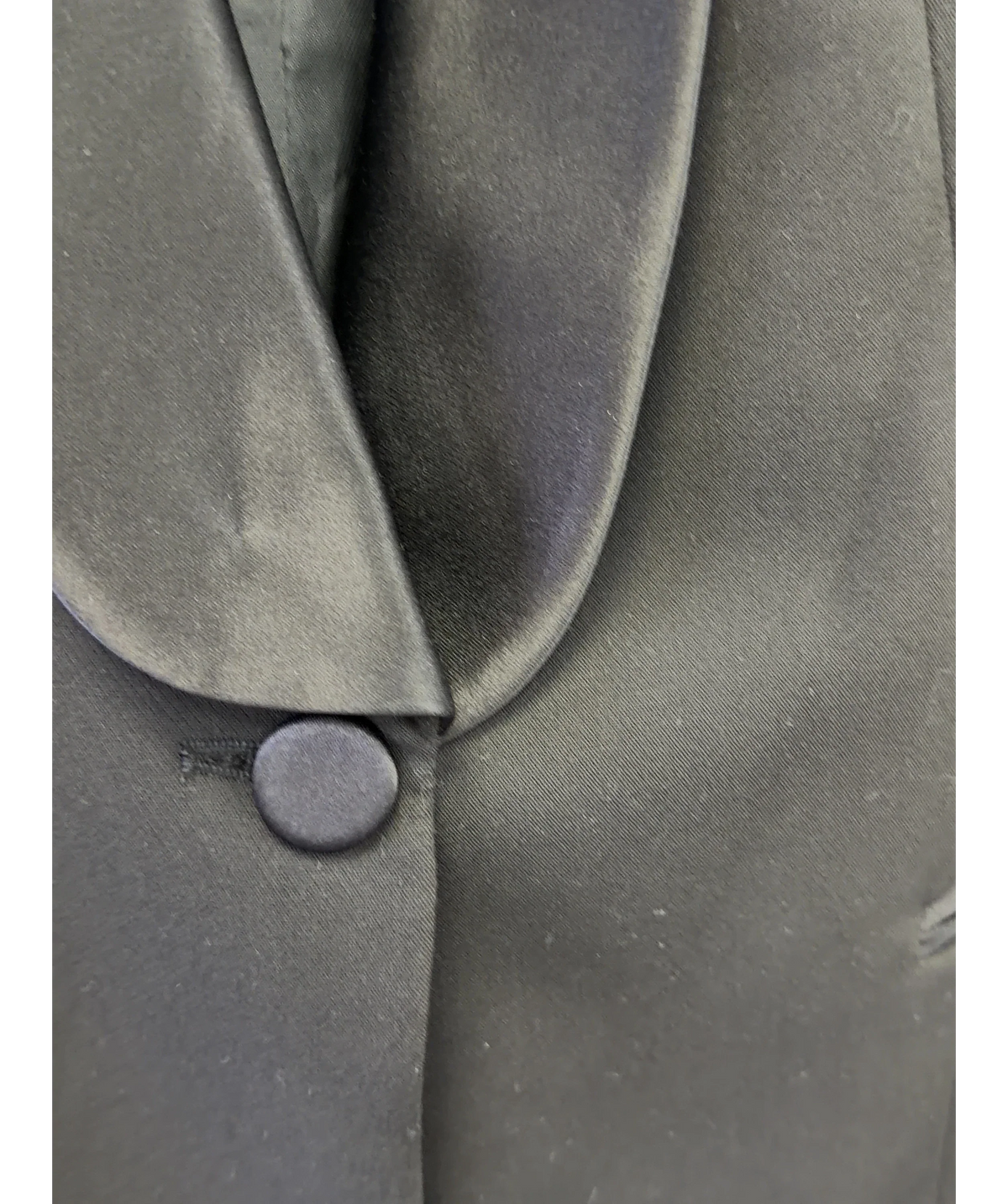 ZARA Black satin shawl-lapel blazer, size UK XS — label